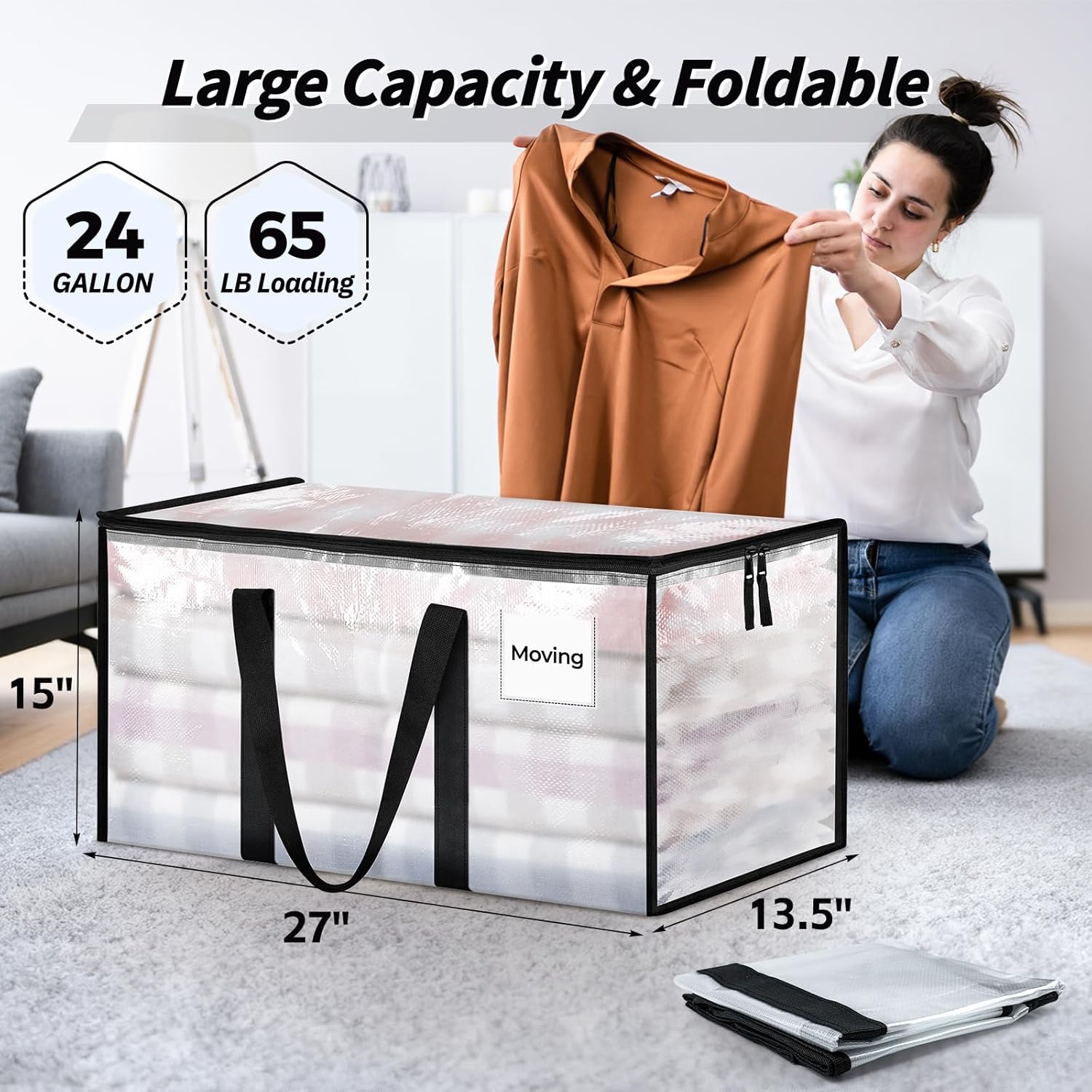 Eight Clear Storage Organiser Bags