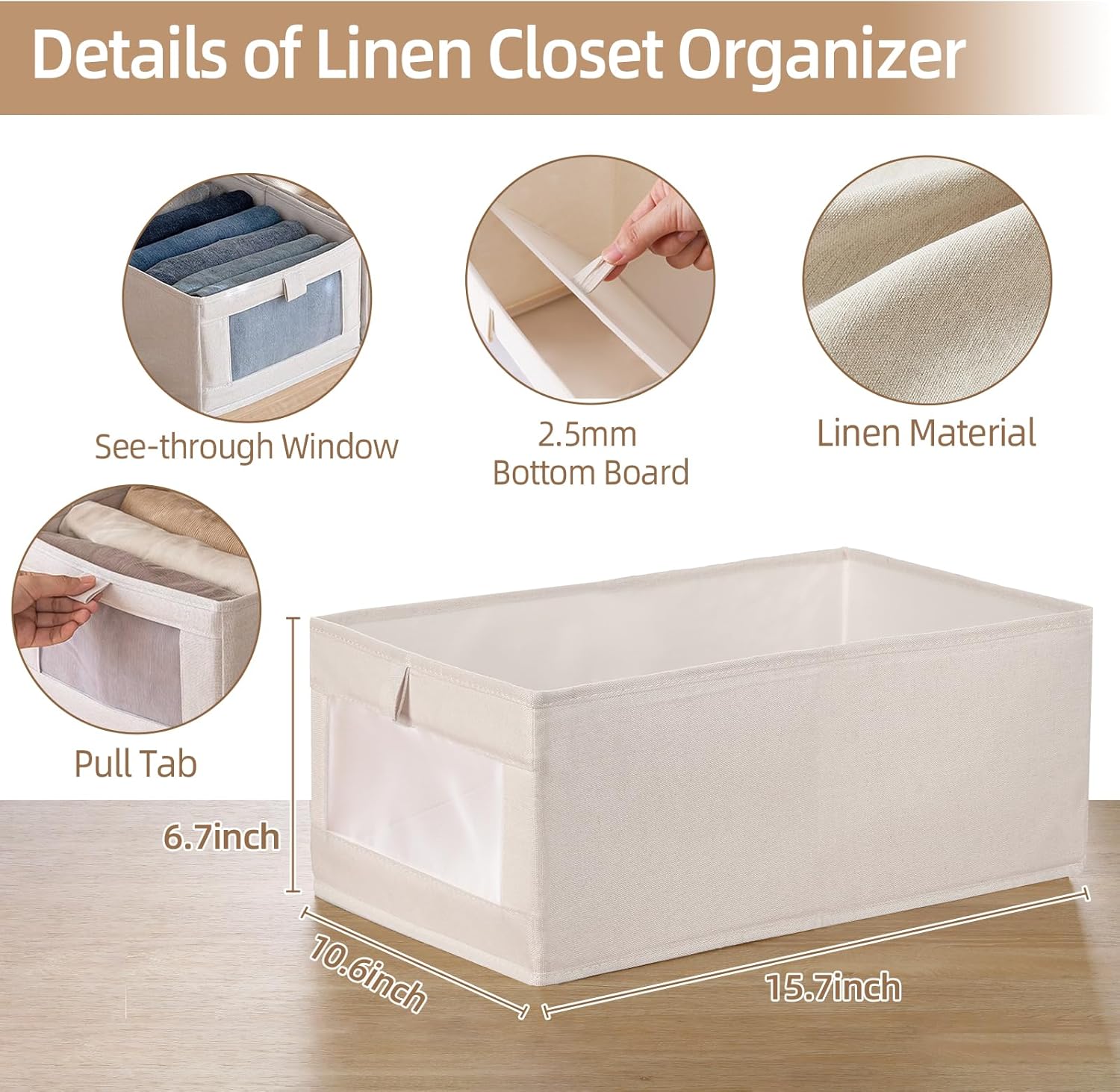 Four-Pack Foldable Fabric Storage Boxes